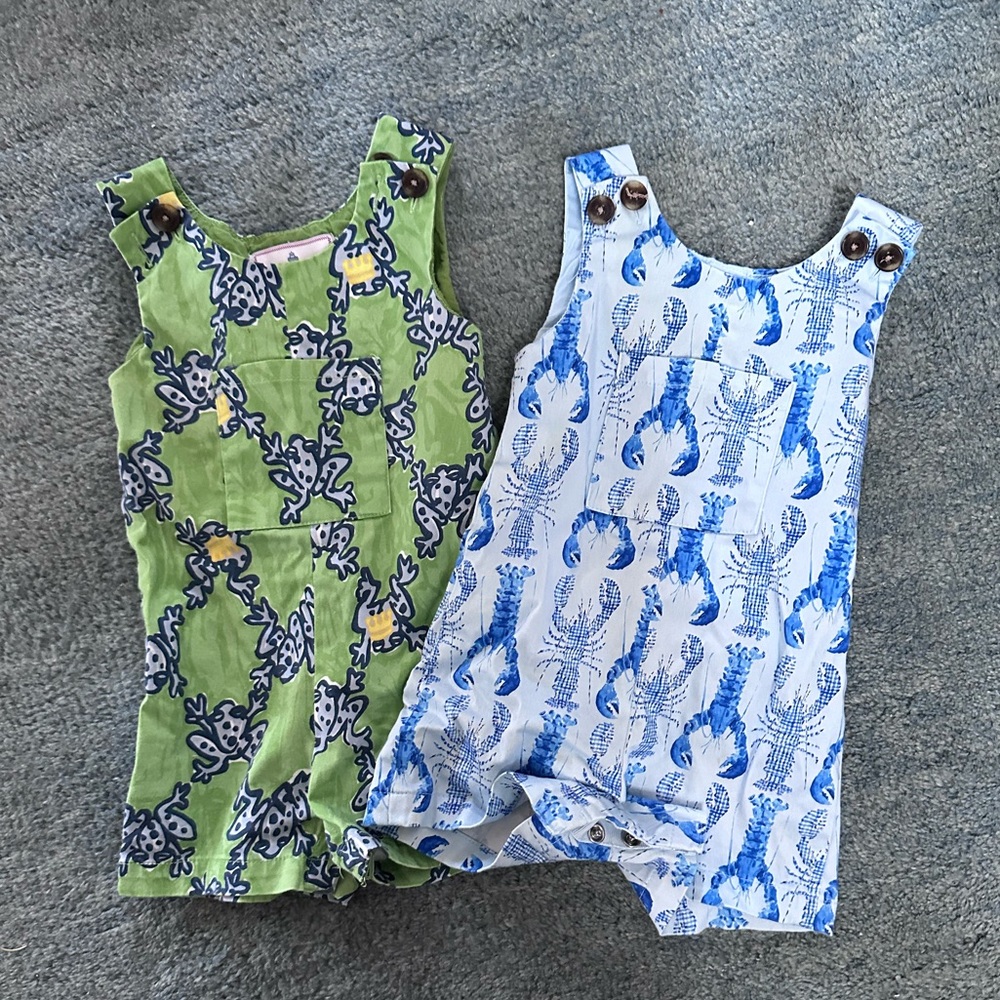 Classic Prep lobster and frog prince onesie bundle 6-9 months